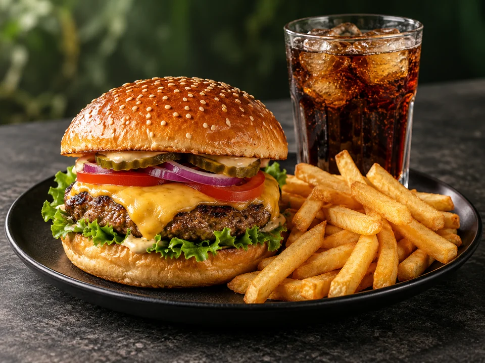 Menu burger et frites